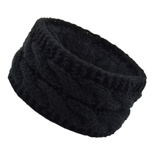 European And American Plus Velvet Knitted Hair Band Wool Color Dot Yarn Headband Variegated Warm Hair Accessories