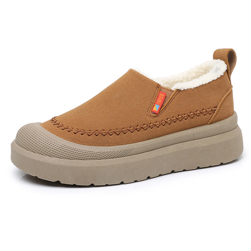 Fleece Lined Comfortable Platform Non-slip Warm One Pedal Shoes