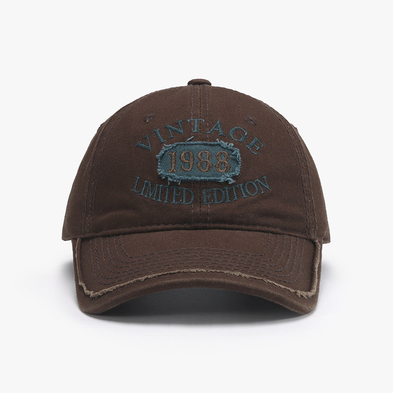 Spring New Big Head Circumference Letter Embroidery Women's Face-looking Small Peaked Cap