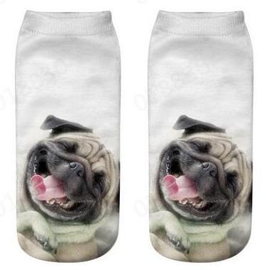 Printed Female Socks Owl Pattern Animal 3D Printed Short Socks