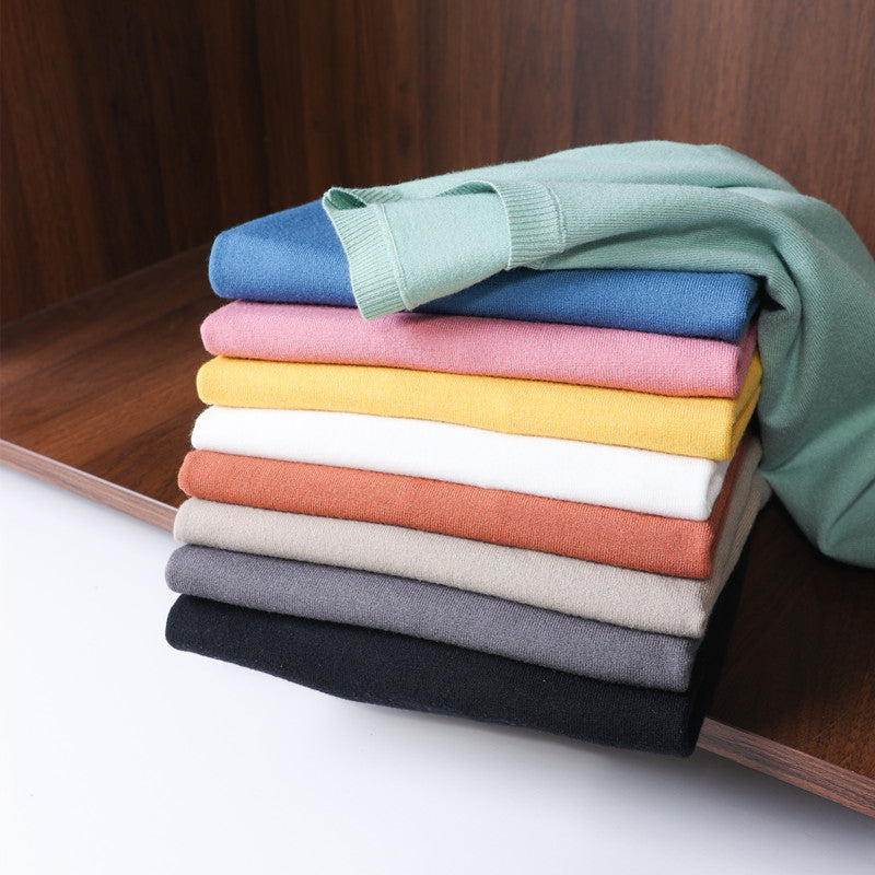 Men's Round Neck Pullover Thin Knitwear Short Sleeve Top