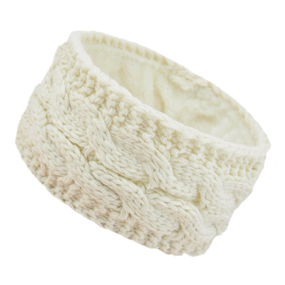 European And American Plus Velvet Knitted Hair Band Wool Color Dot Yarn Headband Variegated Warm Hair Accessories