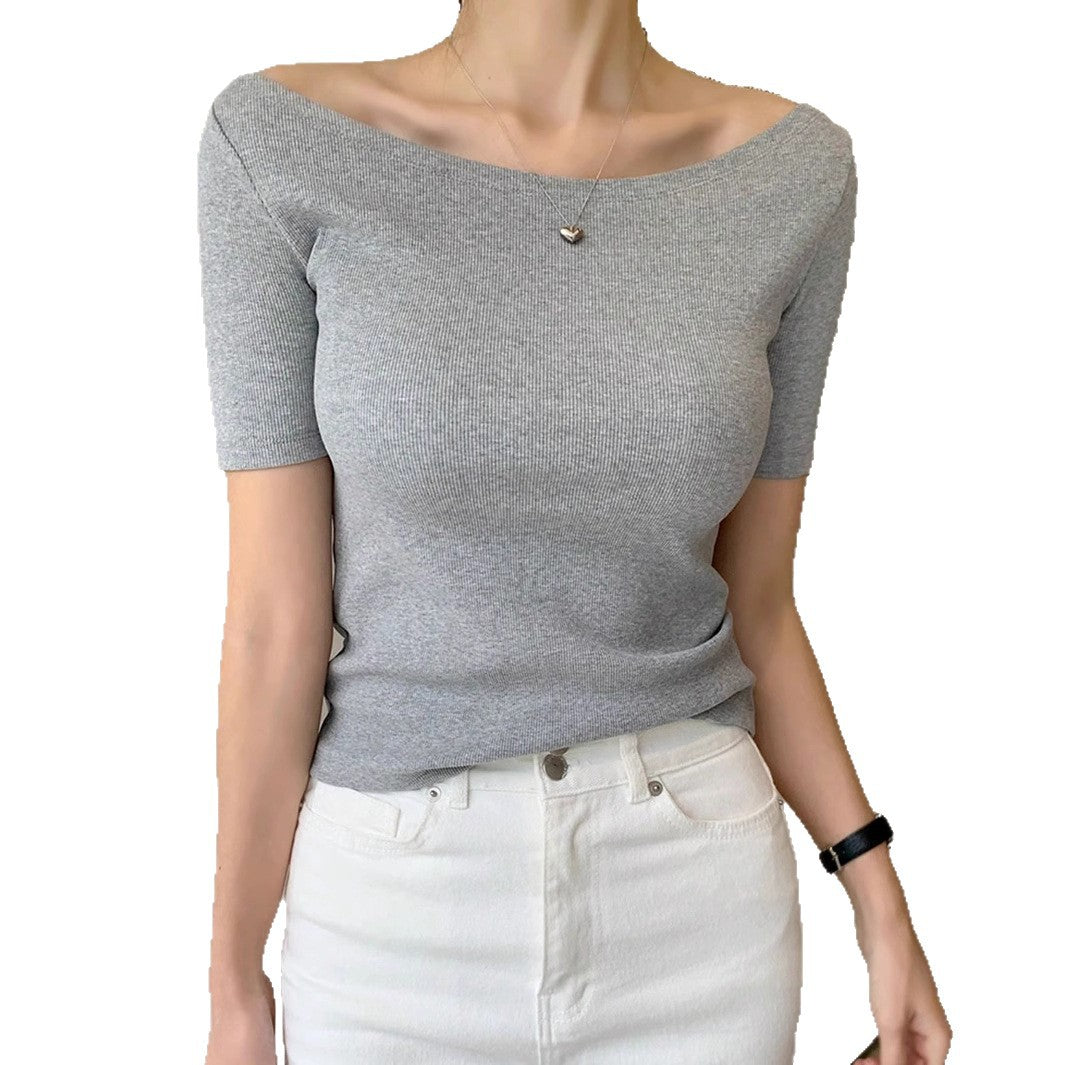Slimming And Fashionable Slim-fit Korean Women's Top Bottoming Shirt