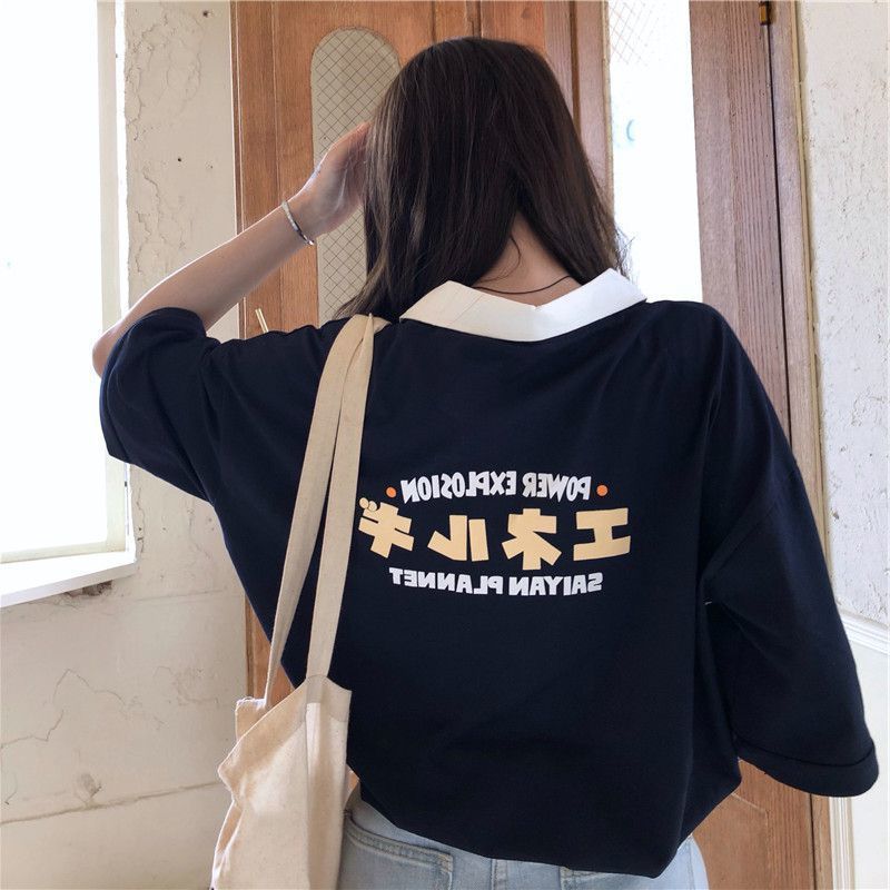 Soft Girl Polo Shirt Japanese Girl Short-sleeved T-shirt