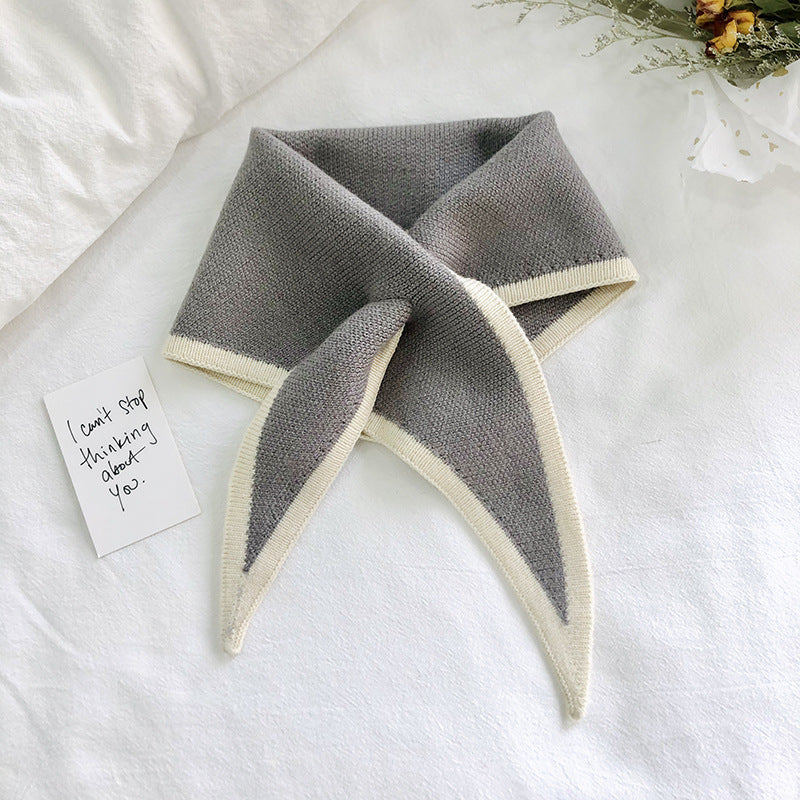Autumn And Winter Triangle  Knitted Shawl Style Women's Outer Scarf
