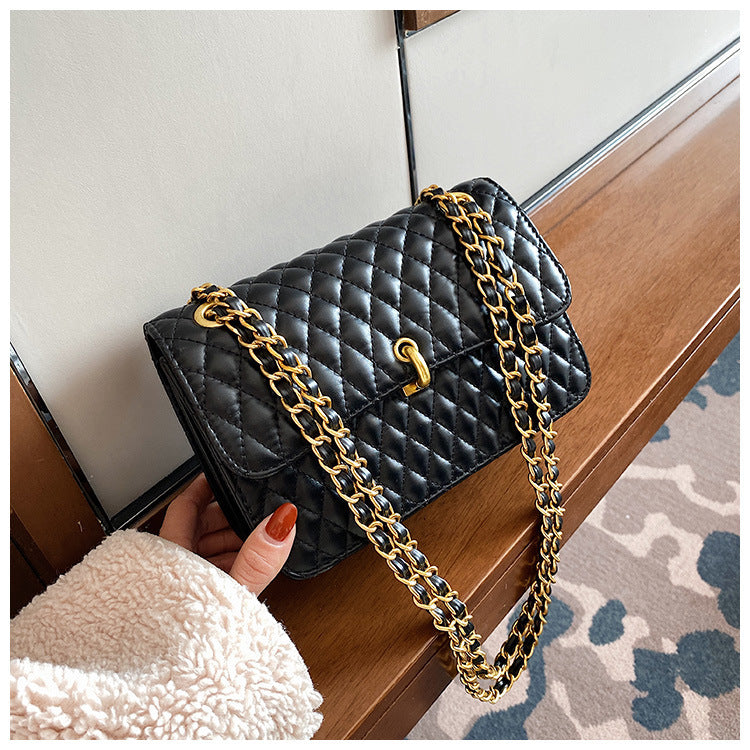 Fashion And Popular One-shoulder Messenger Bag Net Red Ins Rhombus Chain Small Square Bag