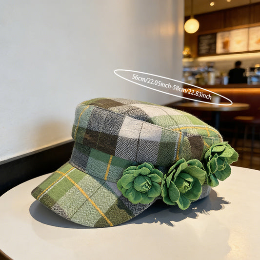 Elegant Checkered Lady's Hat