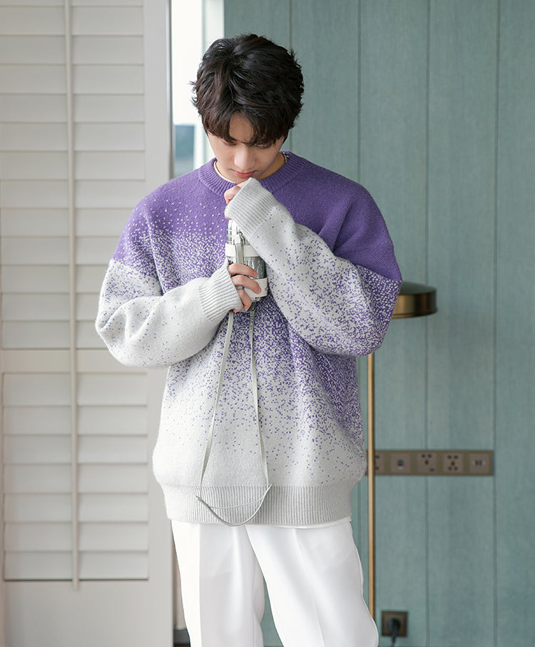 Men's Color Gradient Couple Sweater Loose Needle