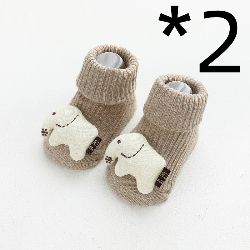 Newborn Baby Socks With Three-dimensional Cartoon Doll