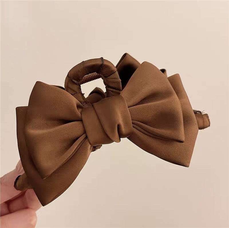 Bow Claw Clip Graceful Satin Headdress Shark Clip Updo Hair Claw