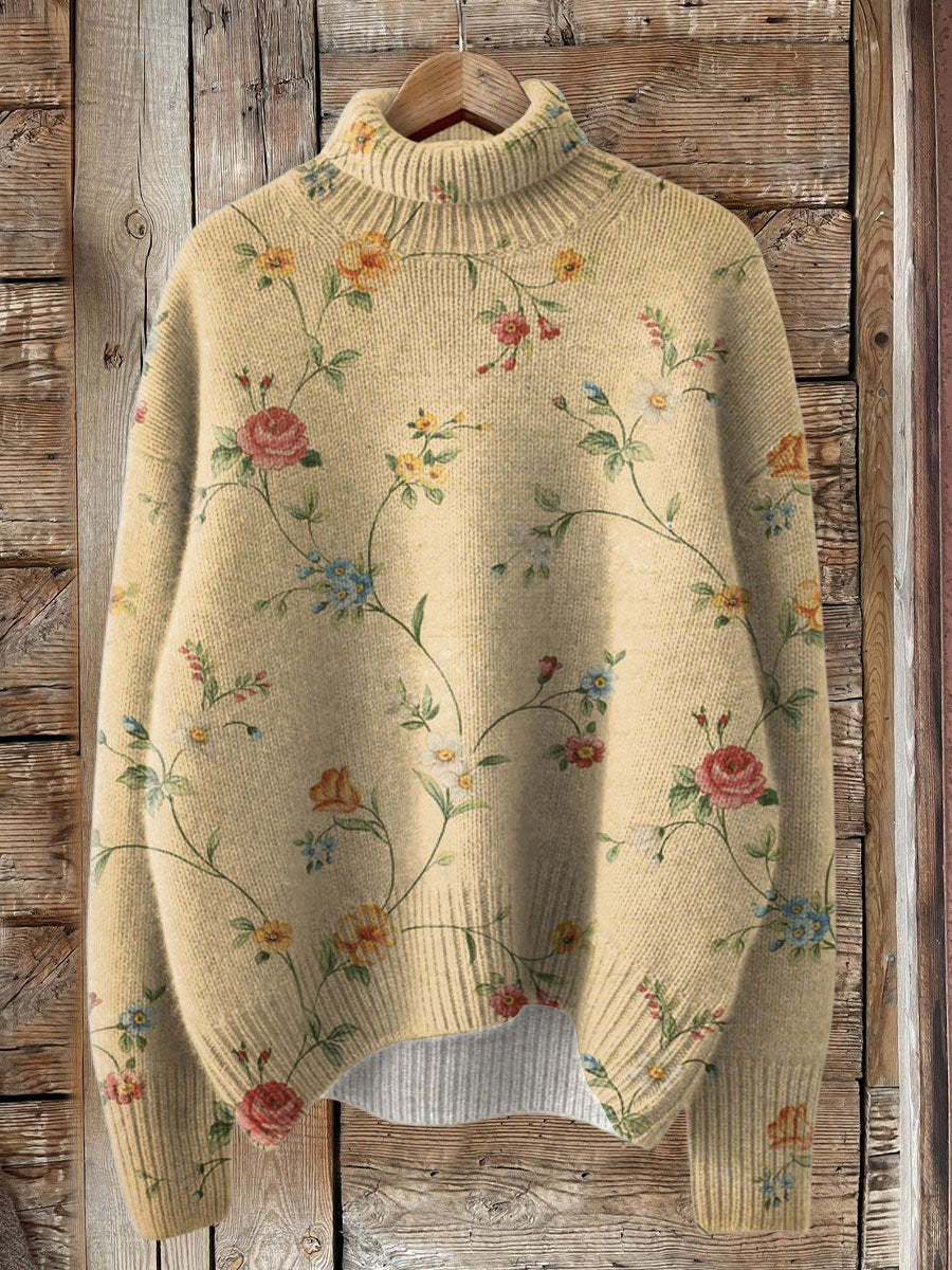 Dame enkel printet afslappet frakke cardigan sweater