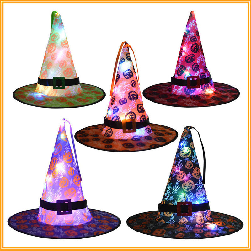 Christmas Female Creative Printing Witch Hat Pendant