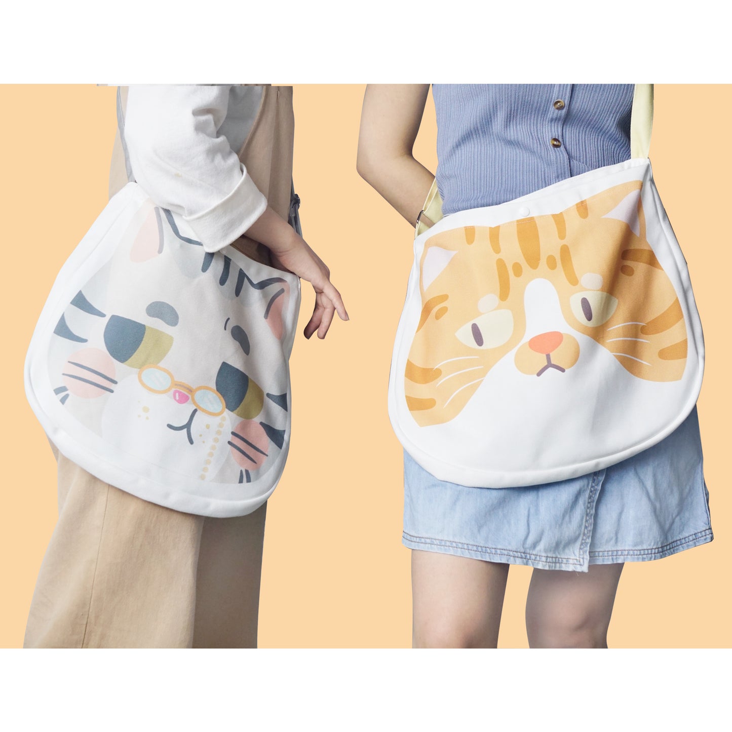 Japanese Cute Cat Head Big Bag Messenger Female Bag