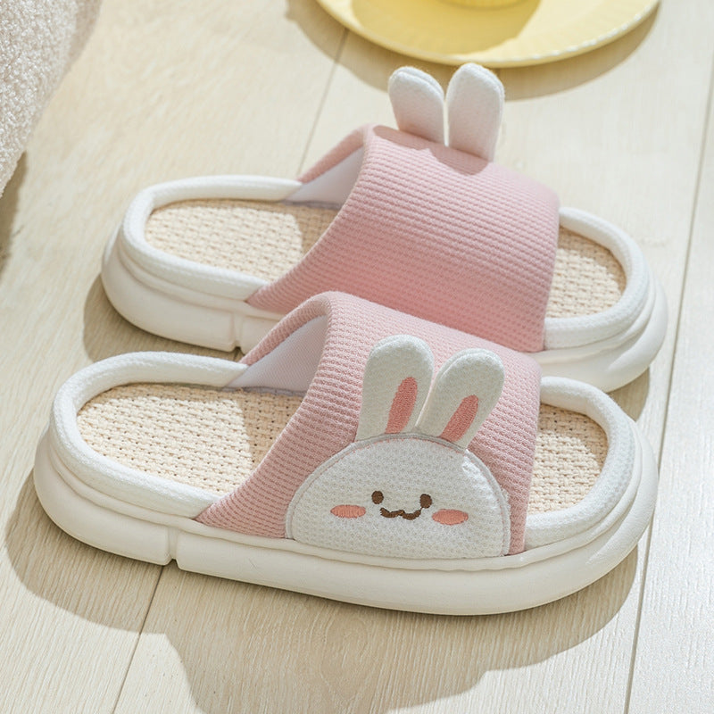 Women's Four Seasons Universal Home Thick Bottom Linen Slippers