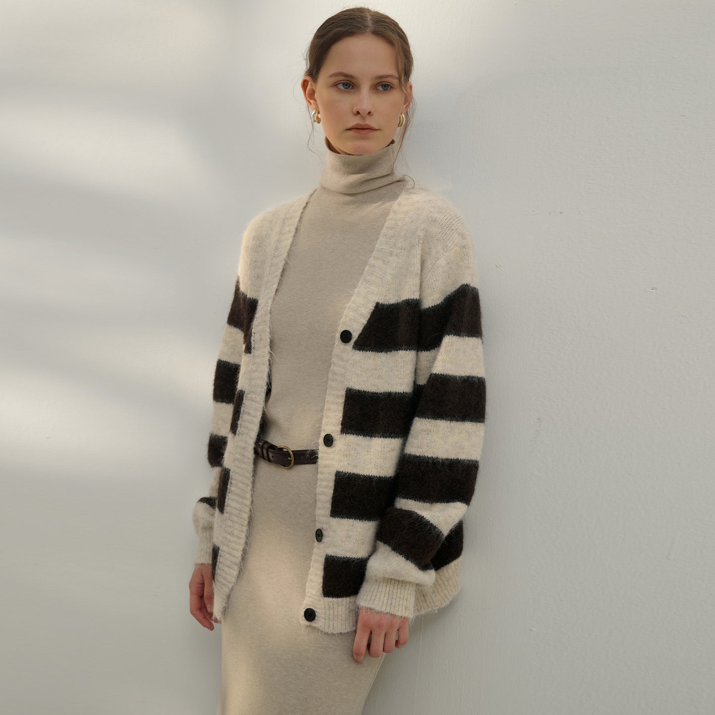 Retro Casual Striped Autumn Wool Women