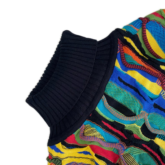 Loose Contrast Color Ethnic Style Knitted Sweater