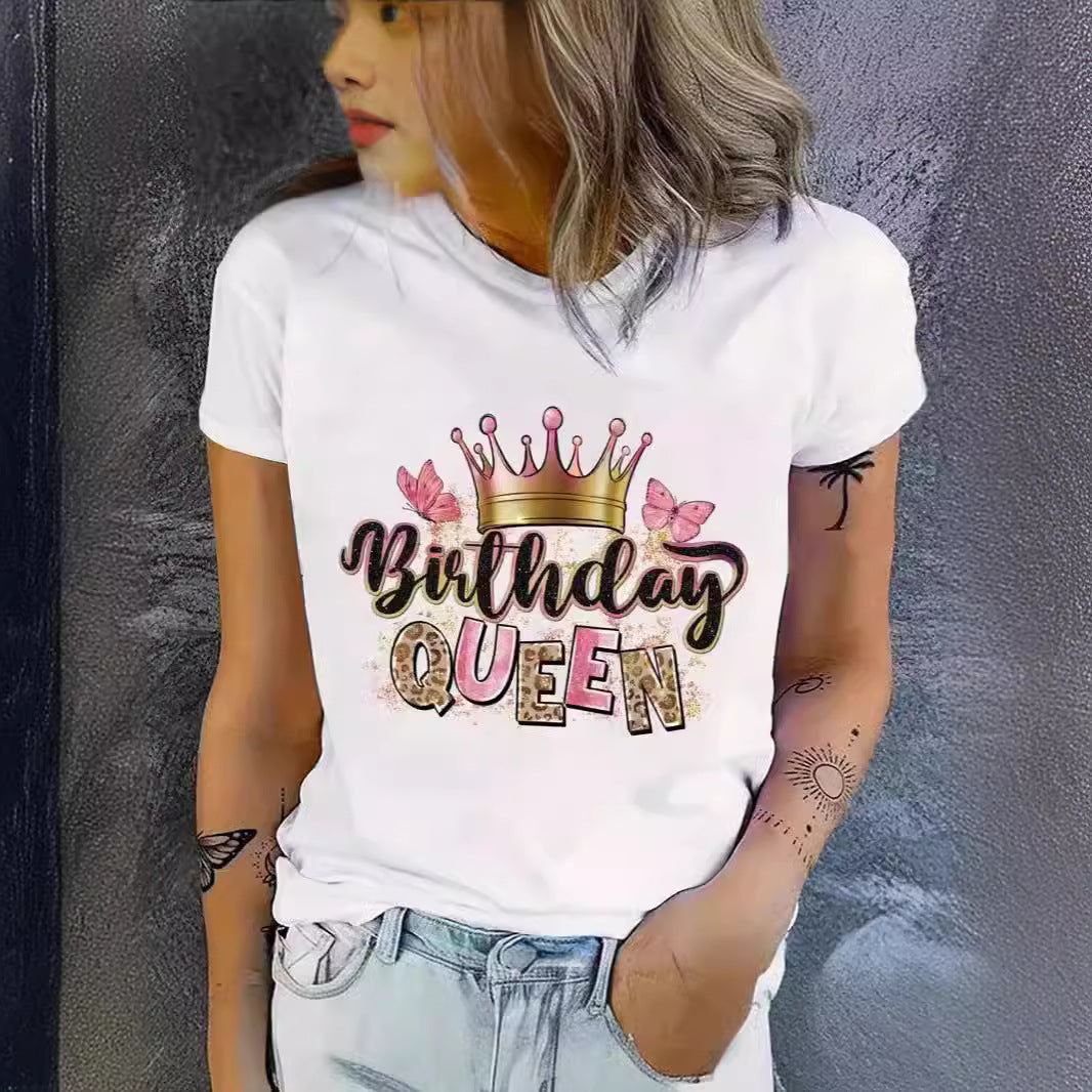 New Fashion Printed Sweatshirt Casual Short Sleeve Pullover Women's Clothing