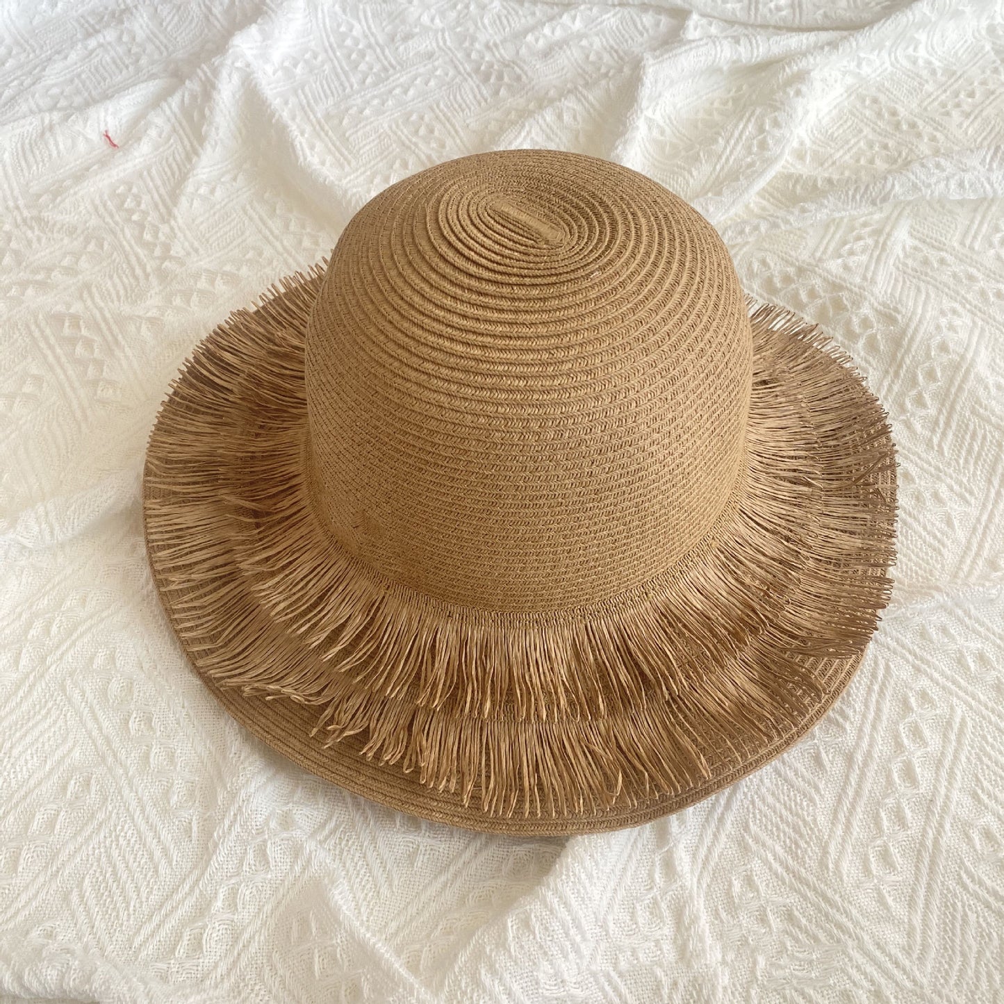 Women's Fashion Temperament Tassel Seaside Beach Sunshade Straw Hat