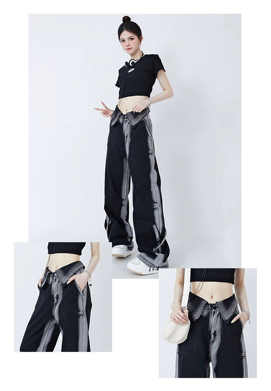 Women's American-style Retro Cuffed Jeans