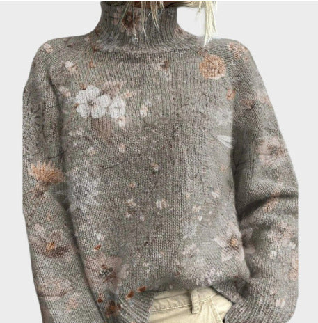 Casual Hooded Cardigan With Abstract Print
