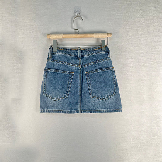Kvinders Højtaljede Løse og Slankende A-formede Denimbukser