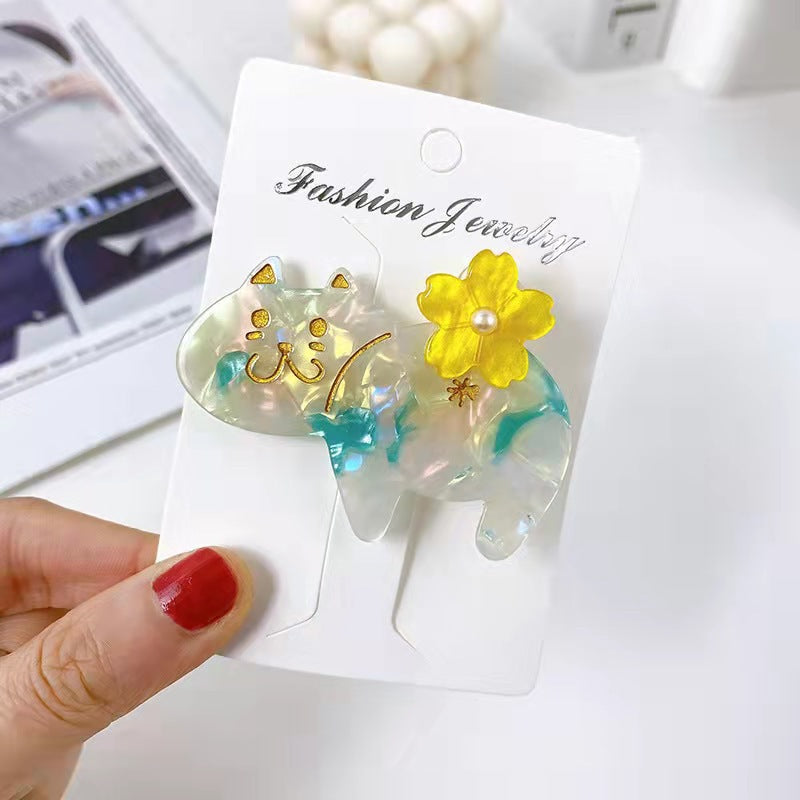 Hairpin Cartoon Word Cat Side Clip