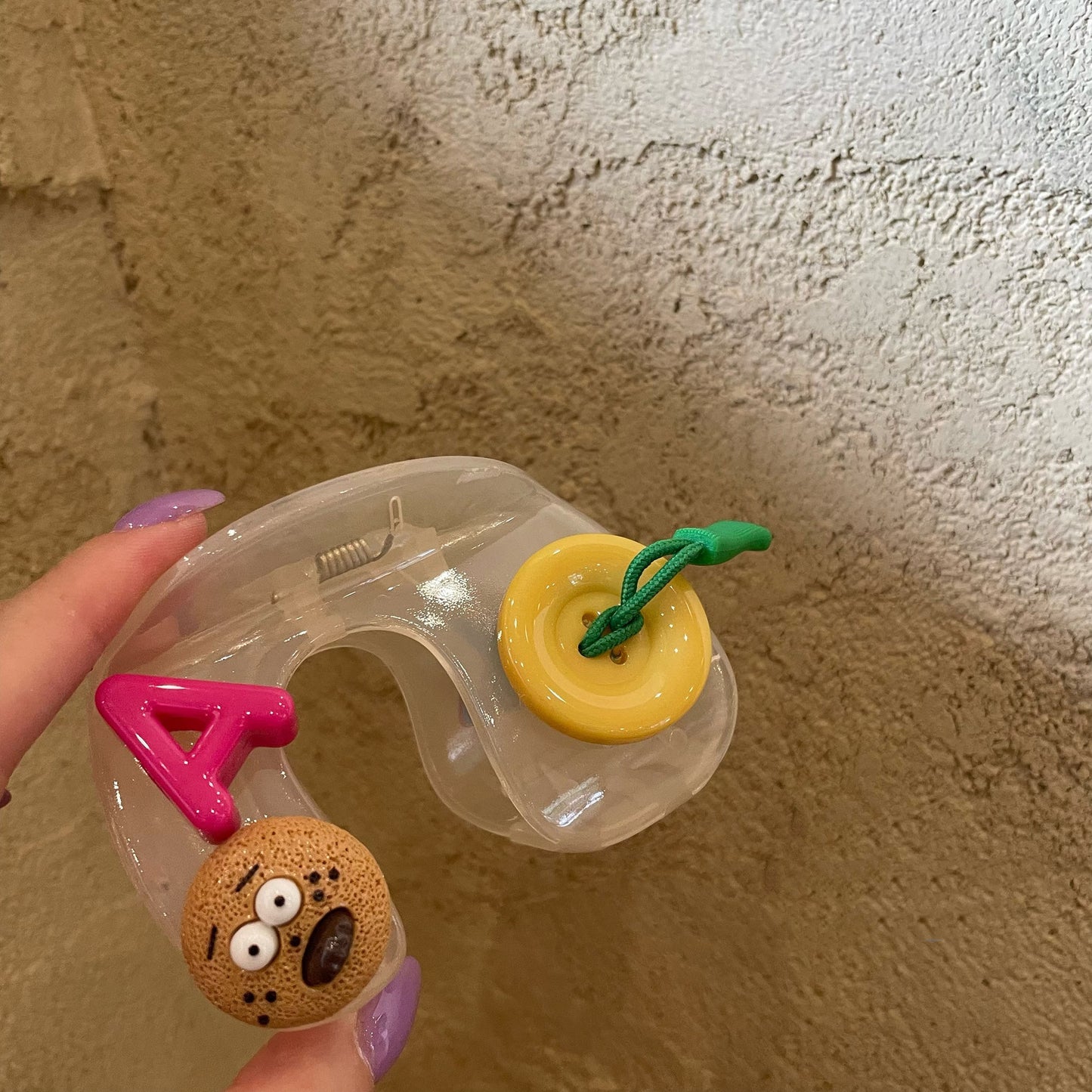 Jelly Color Button Cartoon Barrettes