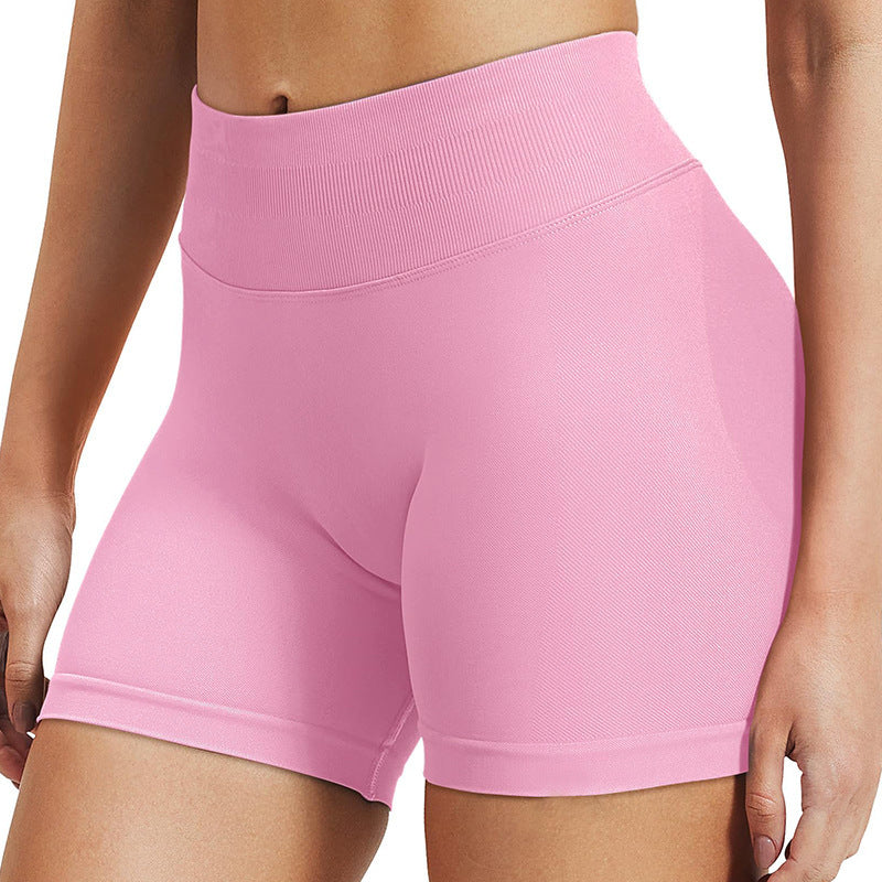 Højtaljede yogashorts Tætsiddende hofte-løftende sømløse hurtigtørrende bukser til sportsfitness