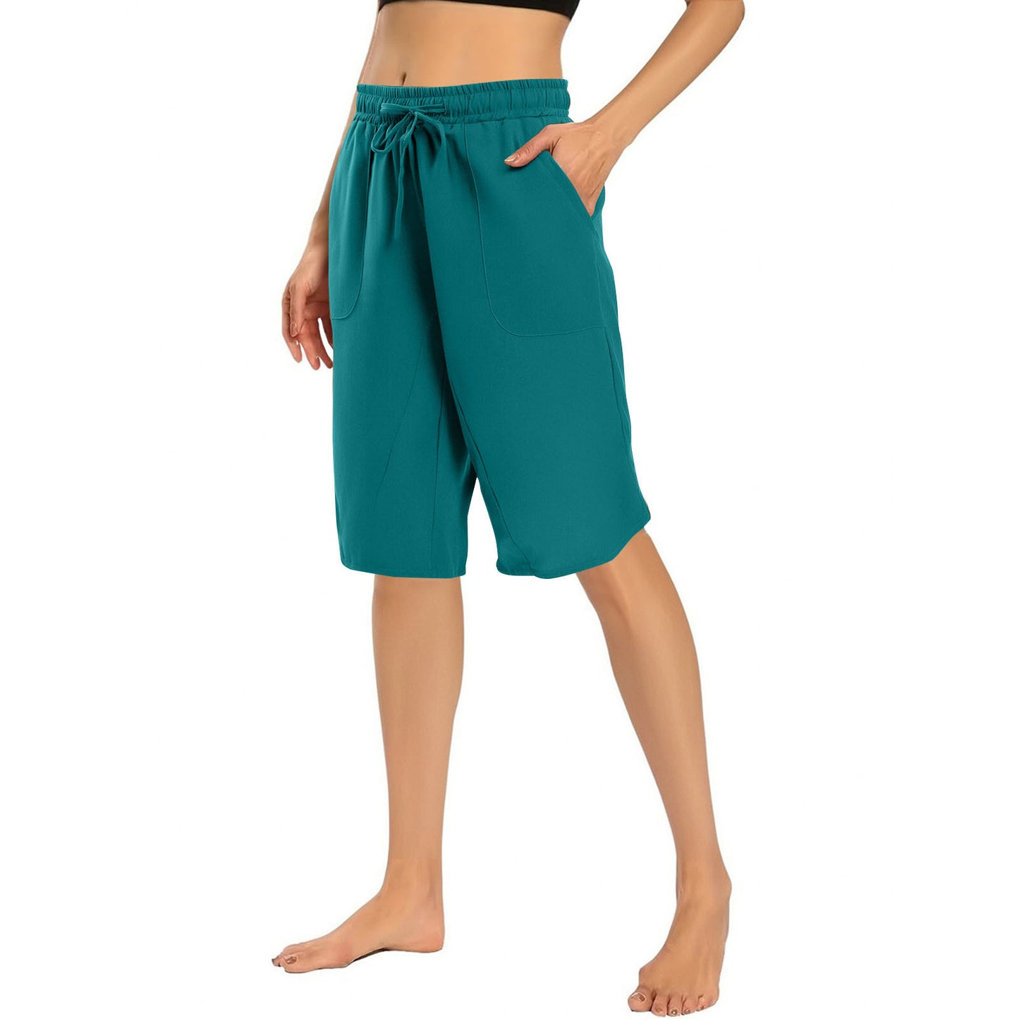 Cotton Linen Capri Pants Loose Wide Leg Women's Hip Hop Sports Bermuda Shorts