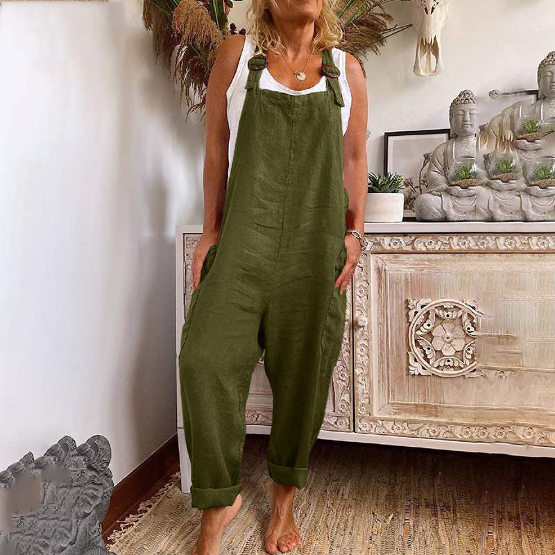 Women's Adjustable Buckle Wide Leg Jumpsuit