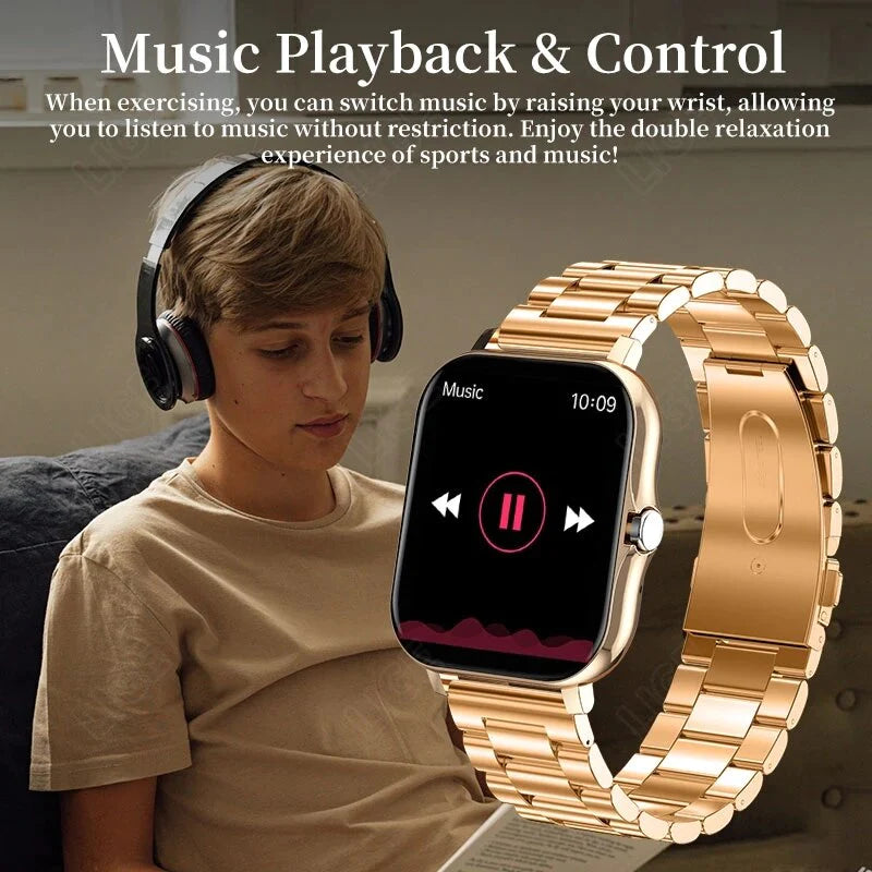 LIGE 2022 Men Smart Watch Women 1.69" Color Screen Full Touch Fitness Tracker Bluetooth Call Smart Clock Ladies Smart Watch Men