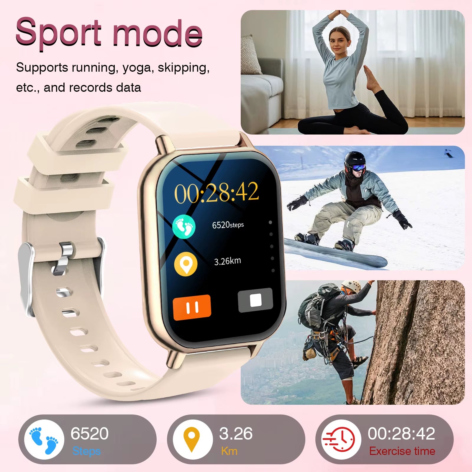 Smart Watch, for Men and Women, Wireless Calling, Fitness Tracker, 2.01 Inch Screen, Sports Smart Watch