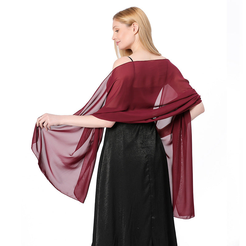High Quality Solid Color Chiffon Dinner Shawl