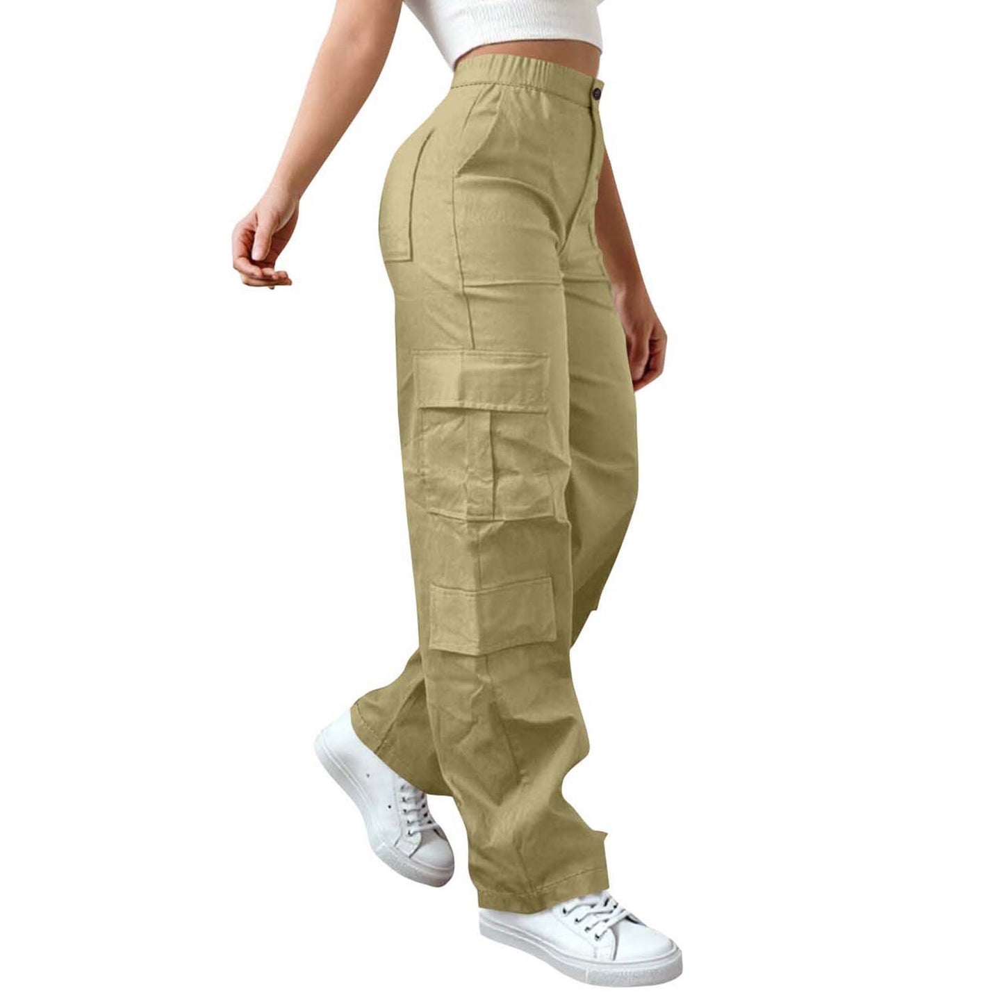 Waist Button Strip Zipper With Pockets Outdoor Mountaineering Leisure Overalls Trousers