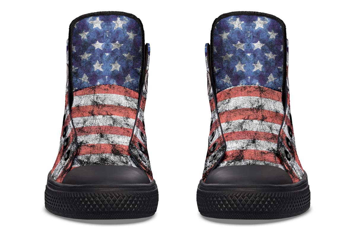 Men's And Women's Fashion Color Printing High-top Canvas Shoes