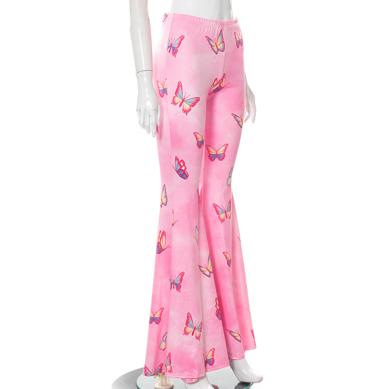Low Waist Hip Lift Casual Fashion Women Flared Trousers