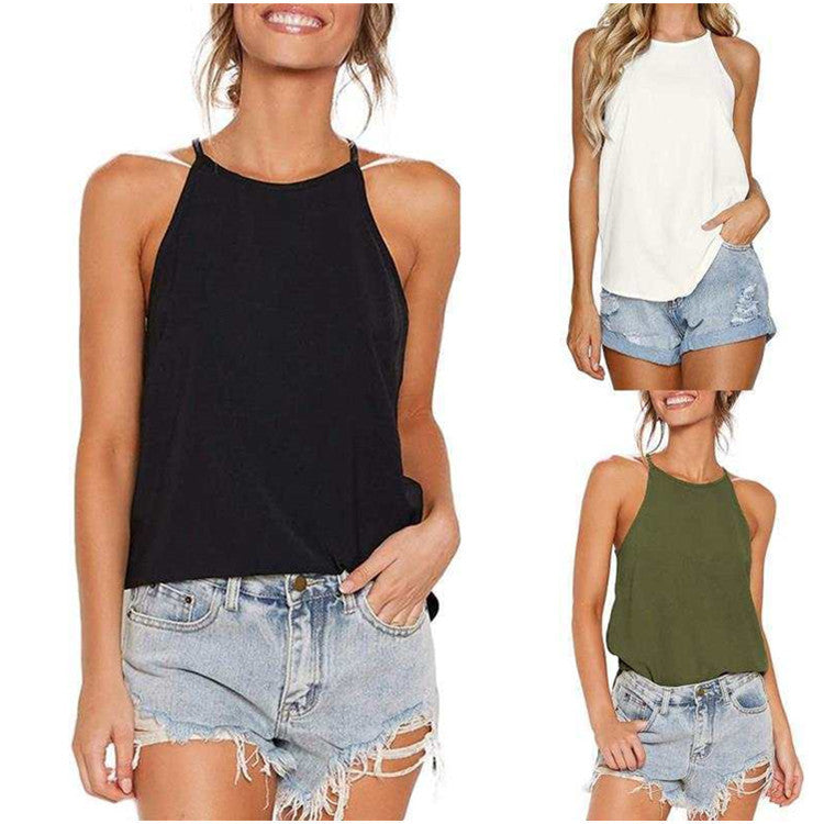 Women's European And American Irregular Solid Color Sexy Camisole