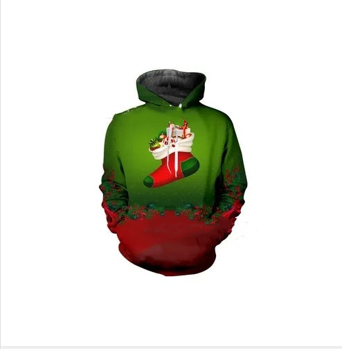 Christmas Men's And Women's Autumn And Winter Hooded Pullover