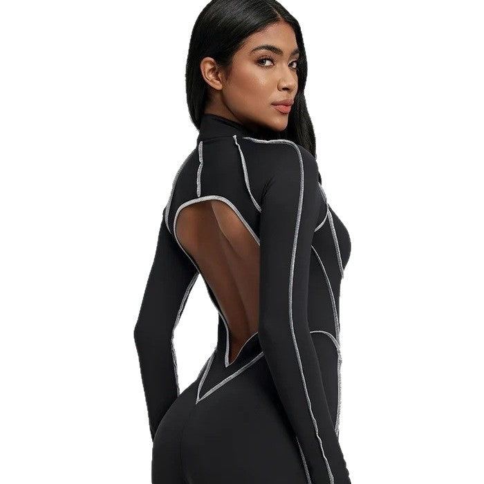 Sports Fitness Split Design One-piece Hot Girl Skinny Yoga Clothes With Chest Pad Breathable