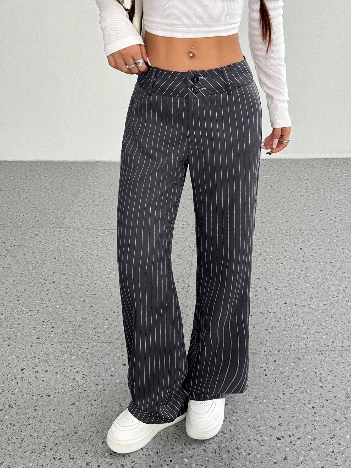 Women's Casual Striped Flared Pants