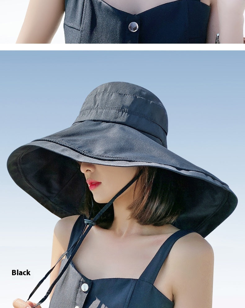 Wide Brim Neck Protection Protection Hat Female UV Protection Outdoor Big Brim Sun Hat
