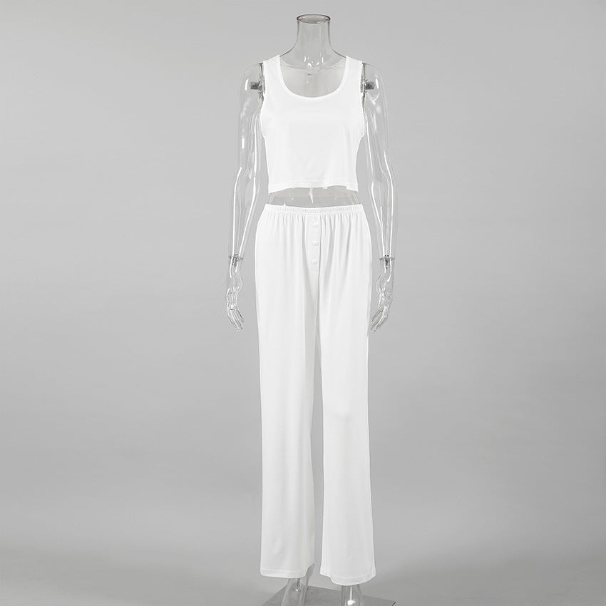 New Arrival Home Wear Sleeveless Tank Top And Pants Two-Piece Set