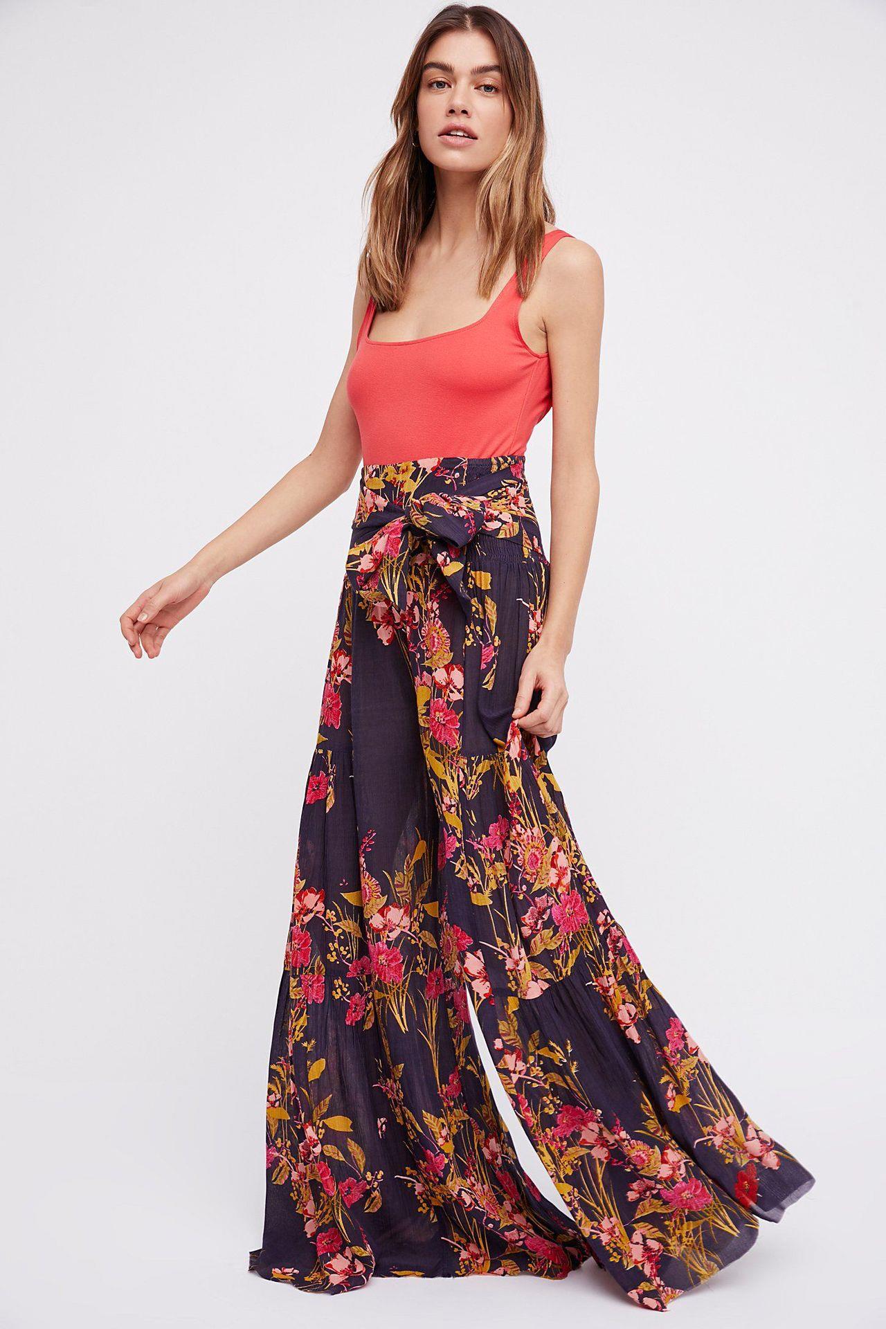 New Digital Printed Women's Loose Casual Pants Beach Wide