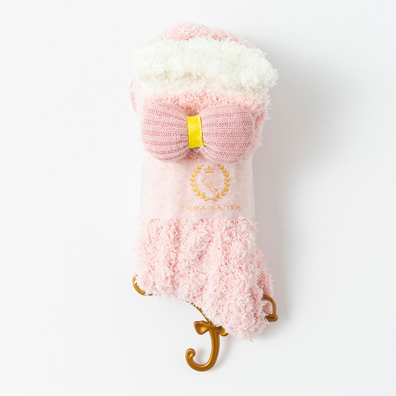 Coral Socks For Children In Autumn And Winter