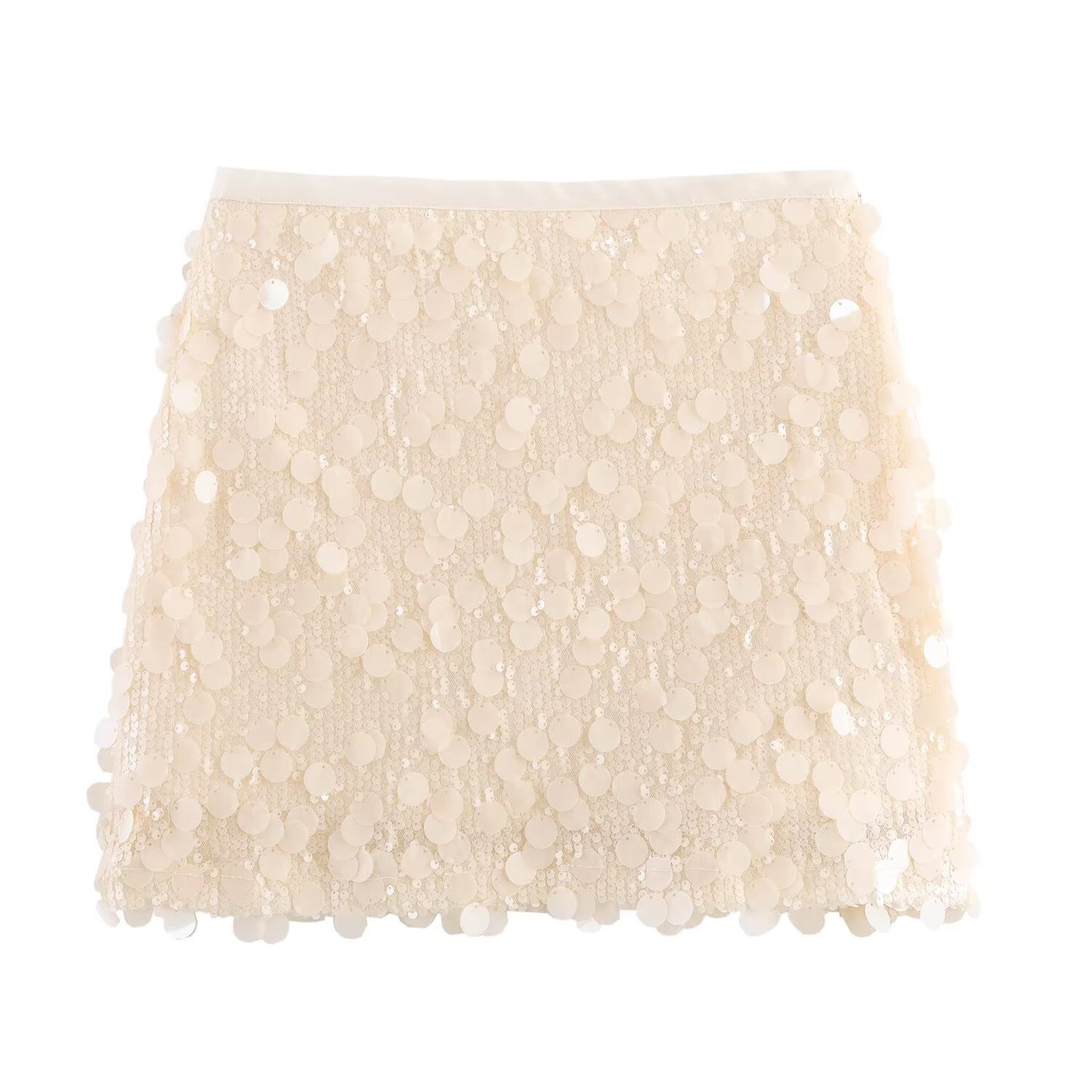 Lady Sequin Decorated Mini Skirt