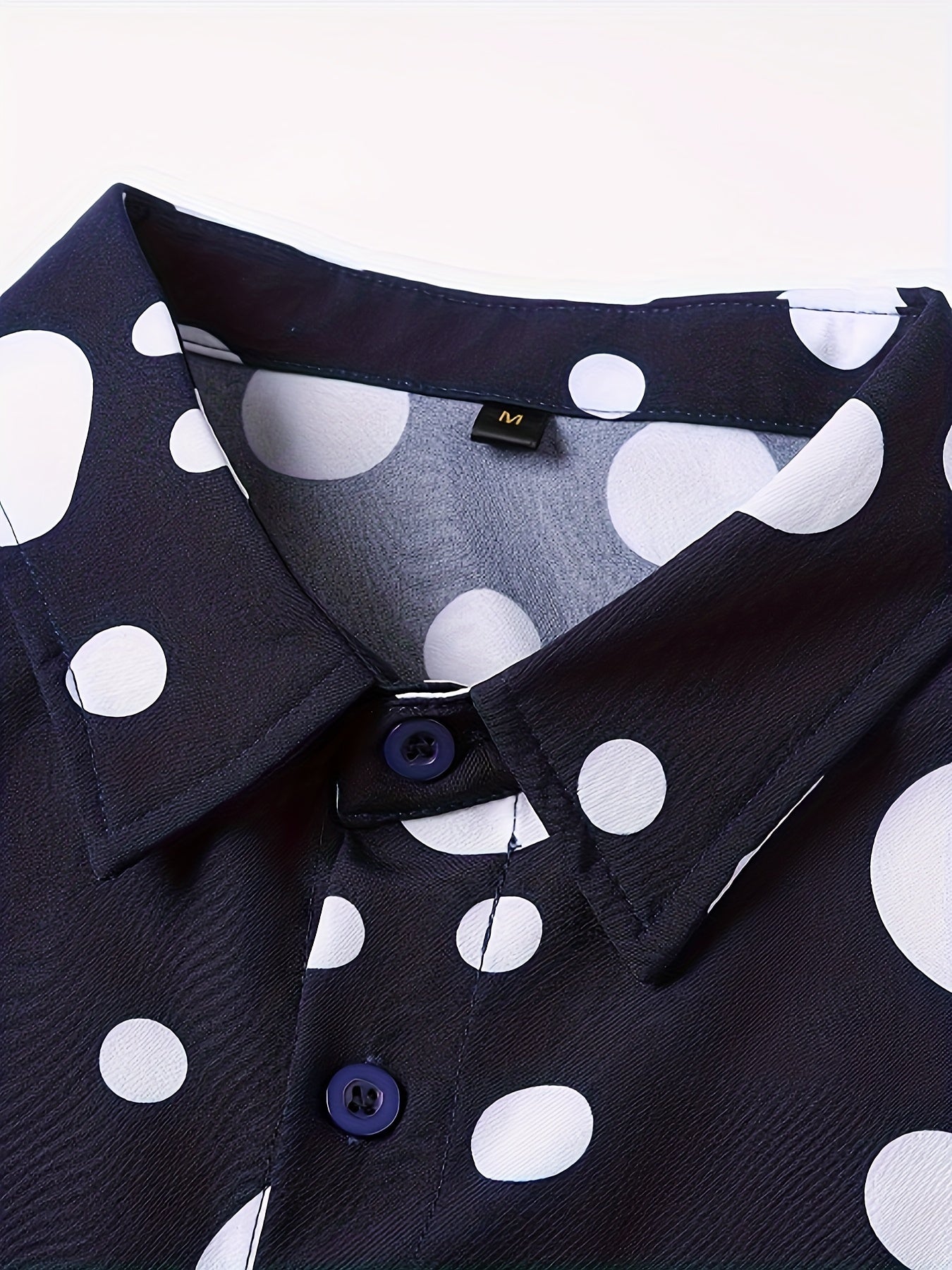 Casual And Versatile Long-sleeved Shirt With Polka Dot Prints For Teenagers And Men