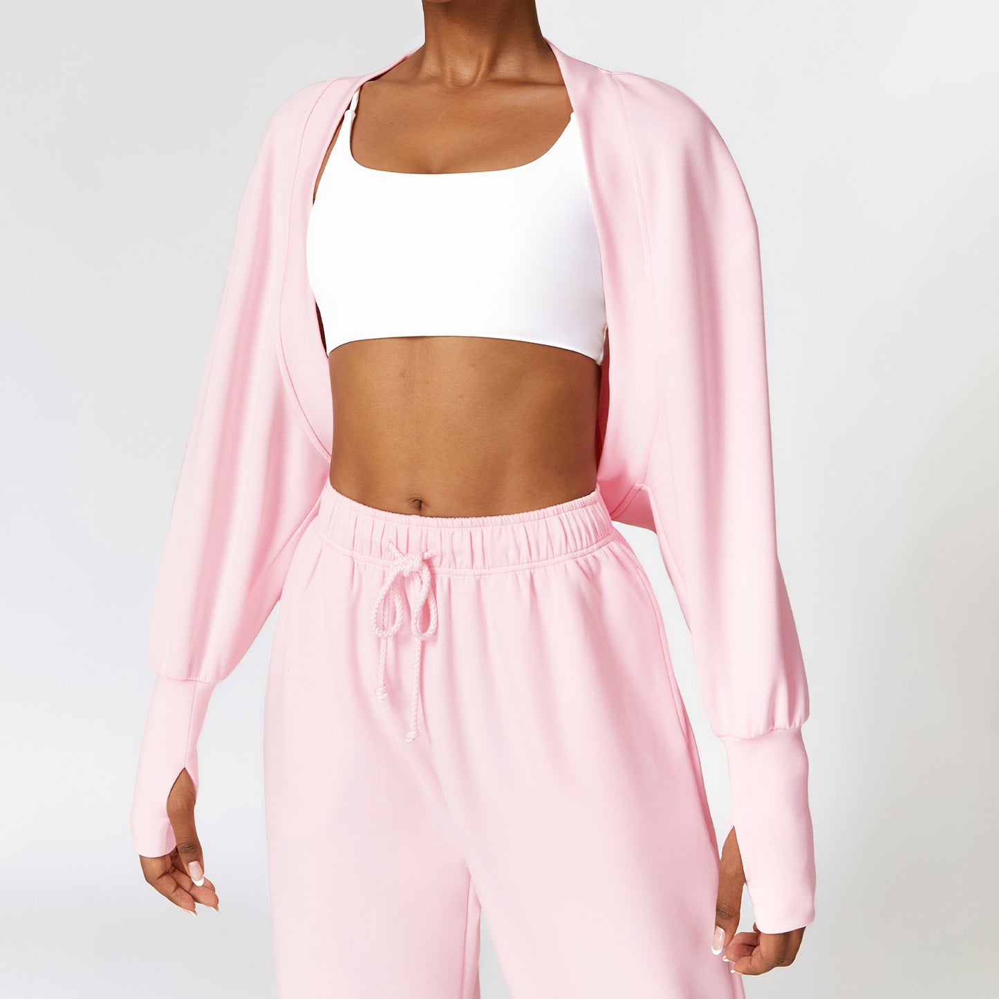 Knitted Cardigan Batwing Sleeve Sports Jacket