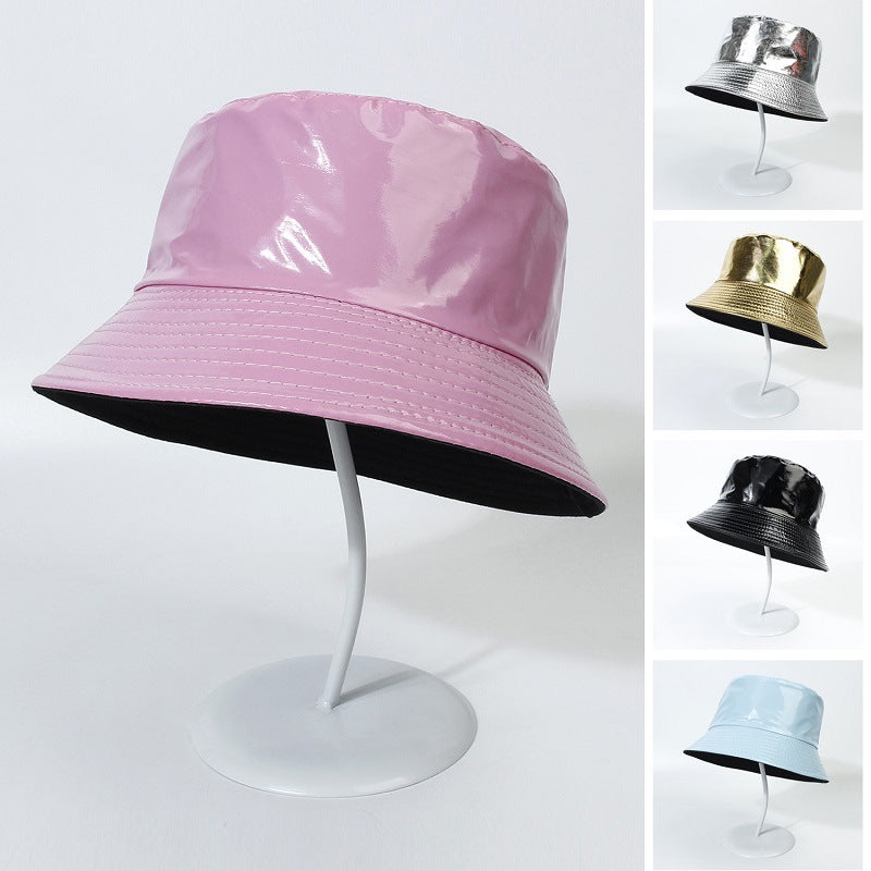 Outdoor Leisure All-match PU Leather Fisherman Hat