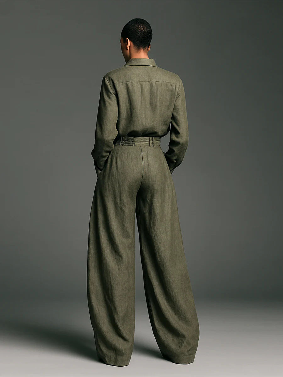 Shirt And Trousers Two-piece Set Cardigan Long Sleeves Loose Fit Fashionable Unisex Style