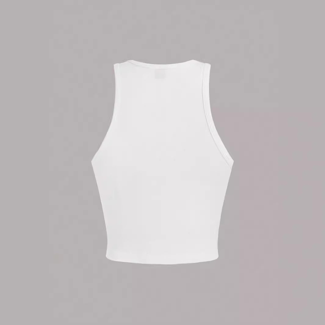 Womens Casual Minimalist Slim-fit Cropped Top